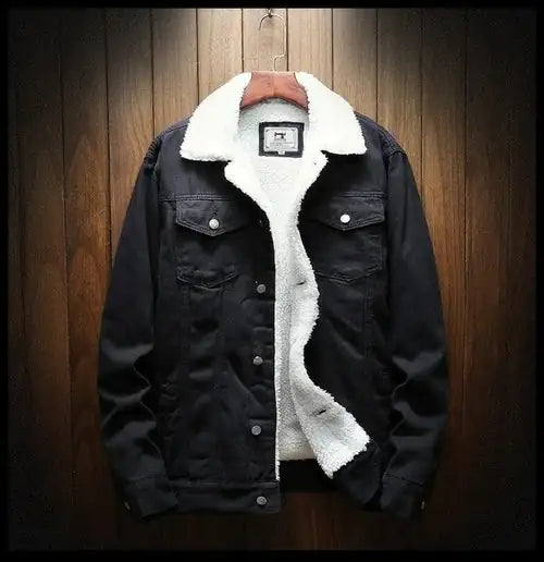 Mens Winter Jean Jackets Outerwear Warm Denim Coats New Men