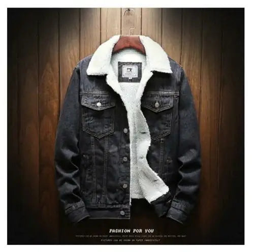 Mens Winter Jean Jackets Outerwear Warm Denim Coats New Men