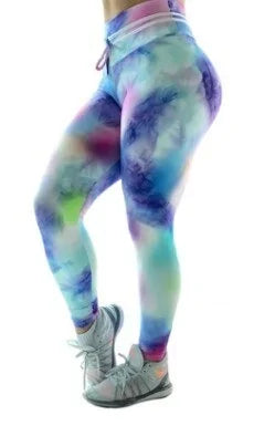 Cotton Candy Print Push Up Workout Leggings