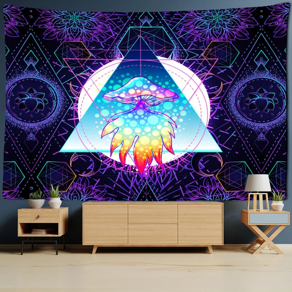 Illusory Art Mushroom Wall Hanging Tapestry