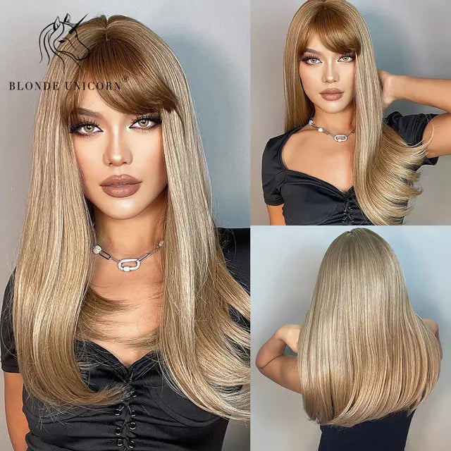 Synthetic Long Brown Wig